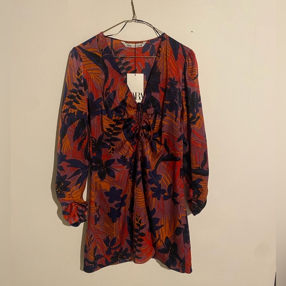 Zara tropical Tshirt fit dress NWT - Picture 5 of 5